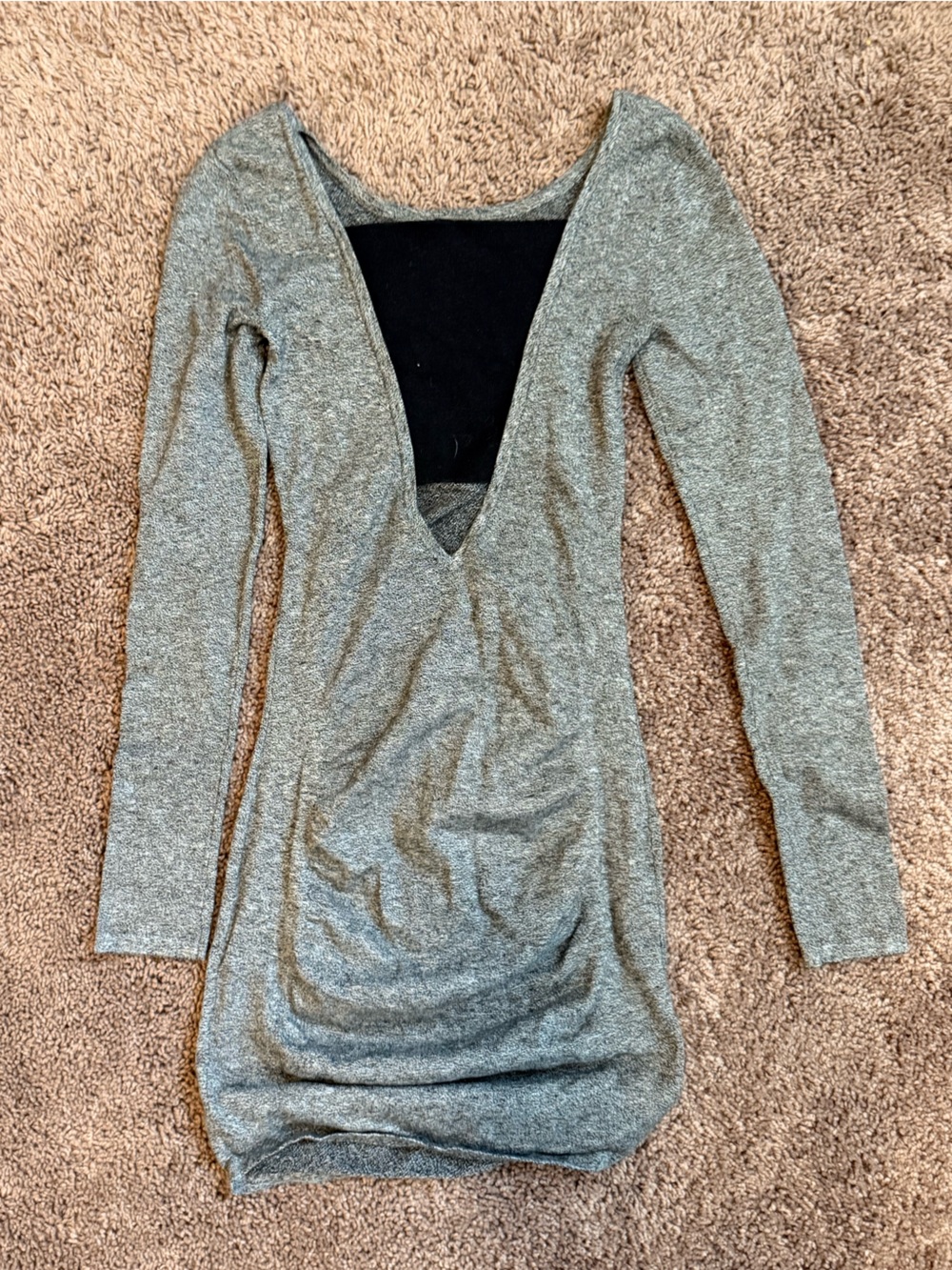 Express Gray Ribbed Dress - Picture 2 of 3